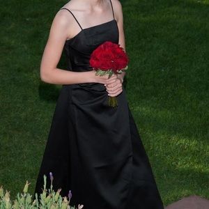 Youth black bridesmaids dress